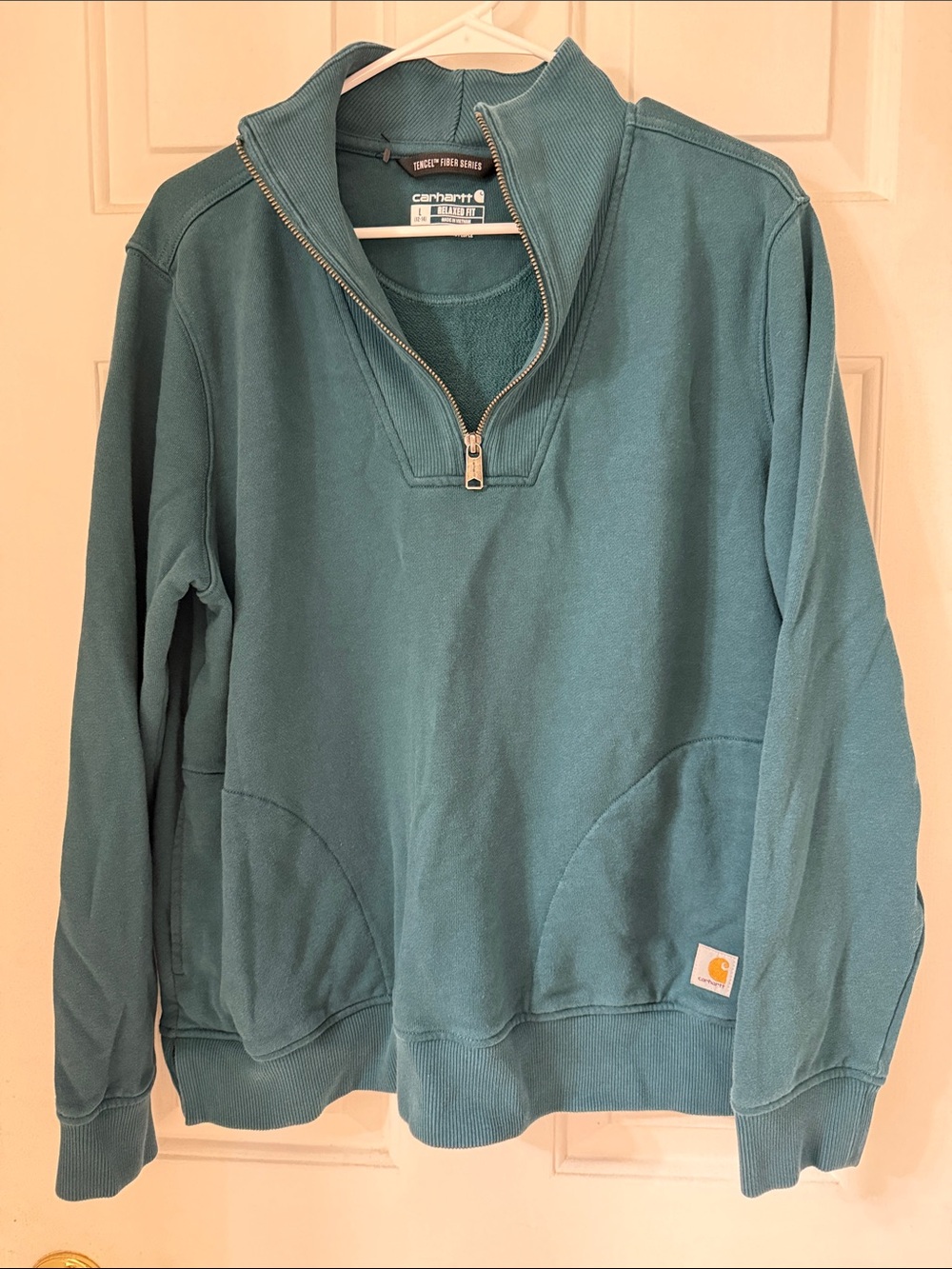 Carhartt women’s Teal Zip-Up Pullover
